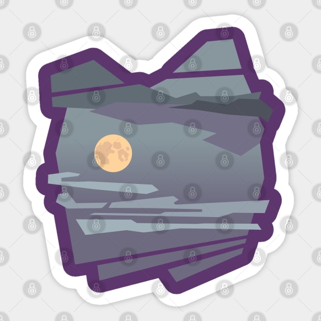 Full moon at night Sticker by BumbleBambooPrints